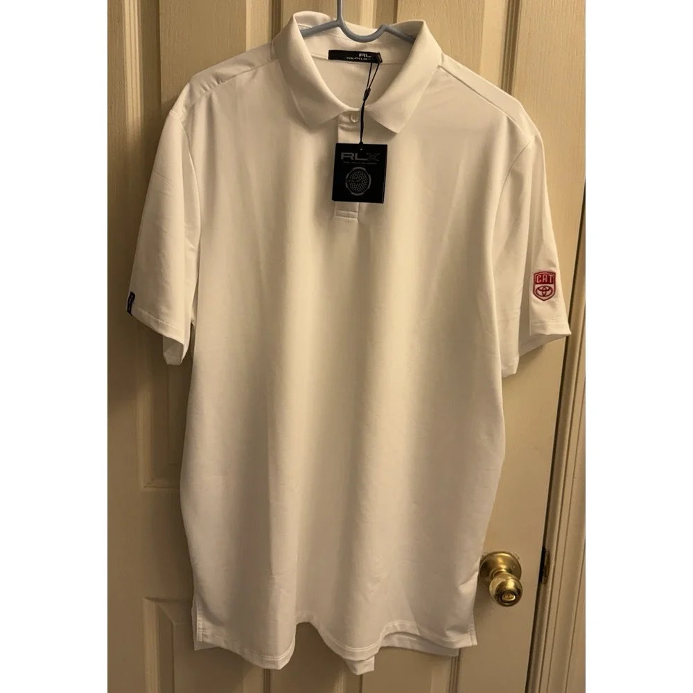 Ralph Lauren RLX Golf Men's Performance Polo Shirt XL White CAT Toyota New